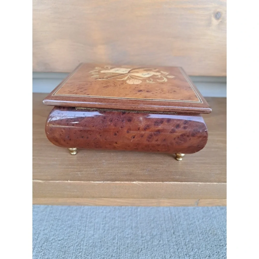 Vintage Gabriella Sorrento Italy Inlaid Wood‎ Music Box Jewelry Case Handcrafted
